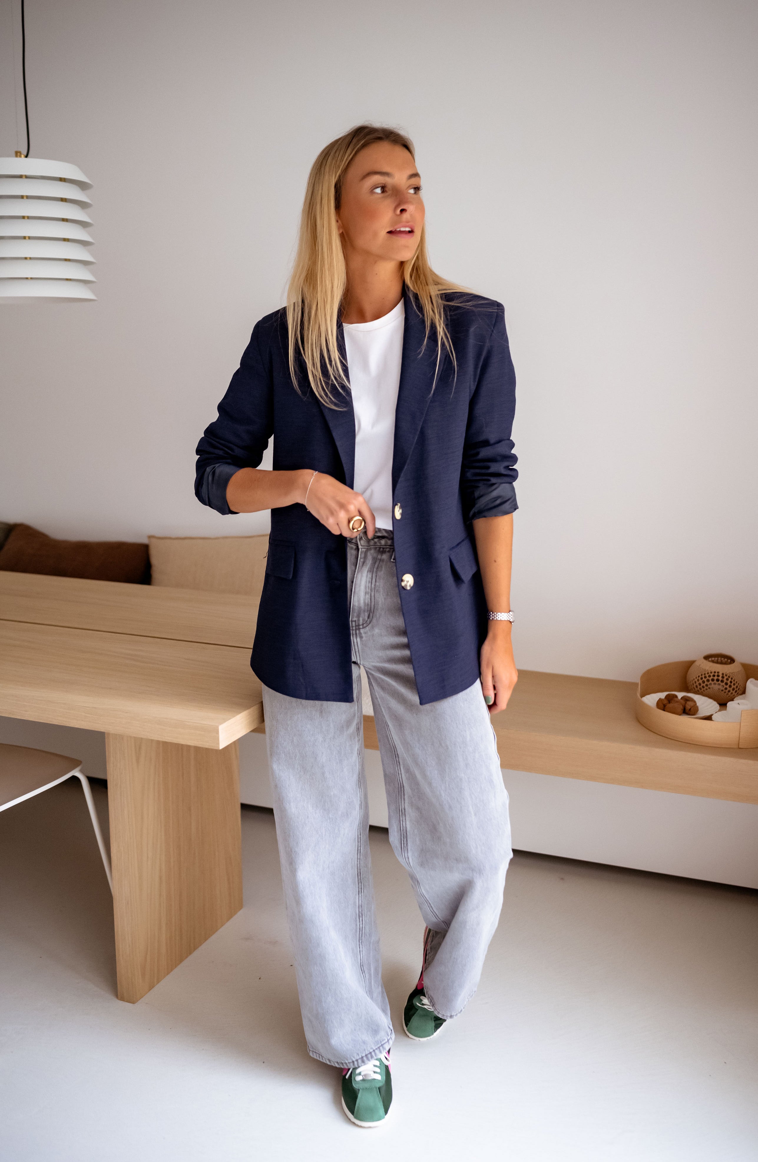 Blue Boss Notched Lapel Blazer