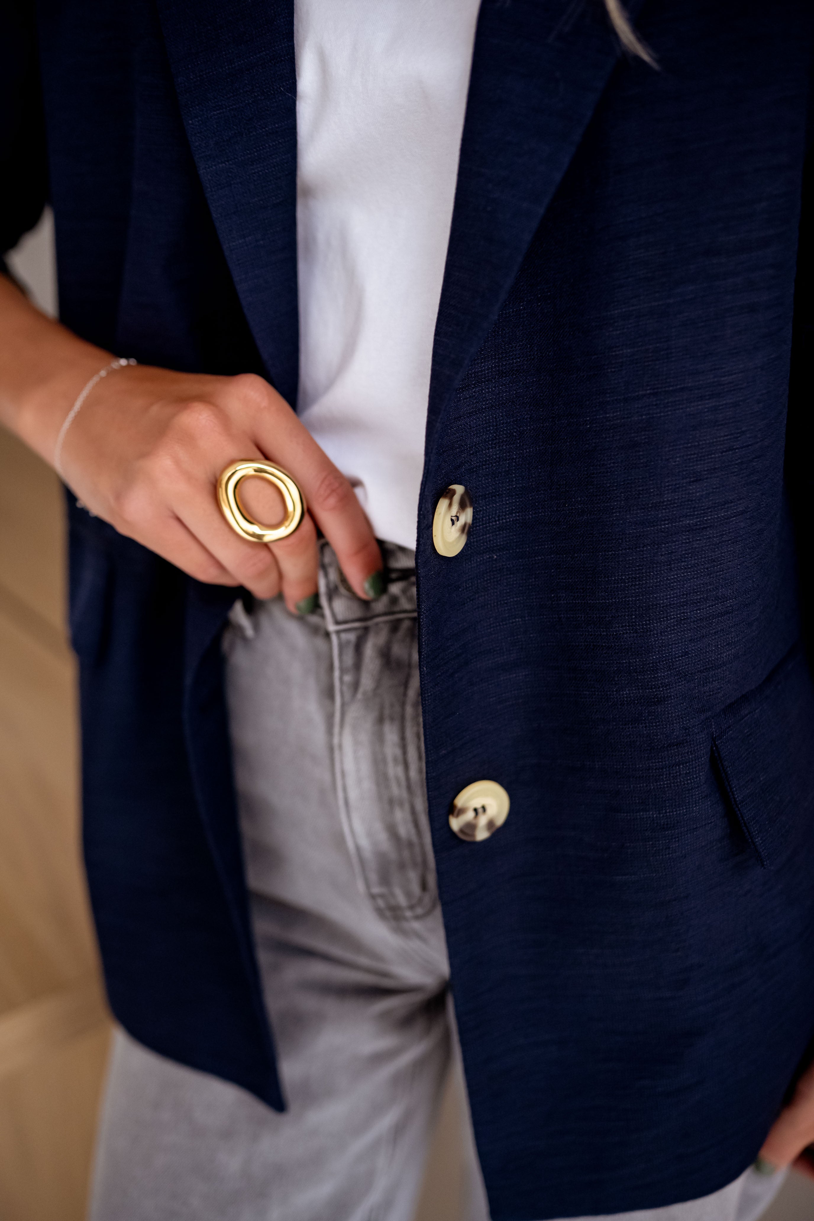 Blue Boss Notched Lapel Blazer