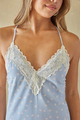 Light Blue Polka Dot Mini Dress