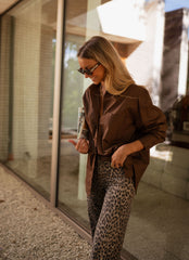 Chocolate Button Down Long Shirt