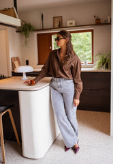 Chocolate Button Down Long Shirt