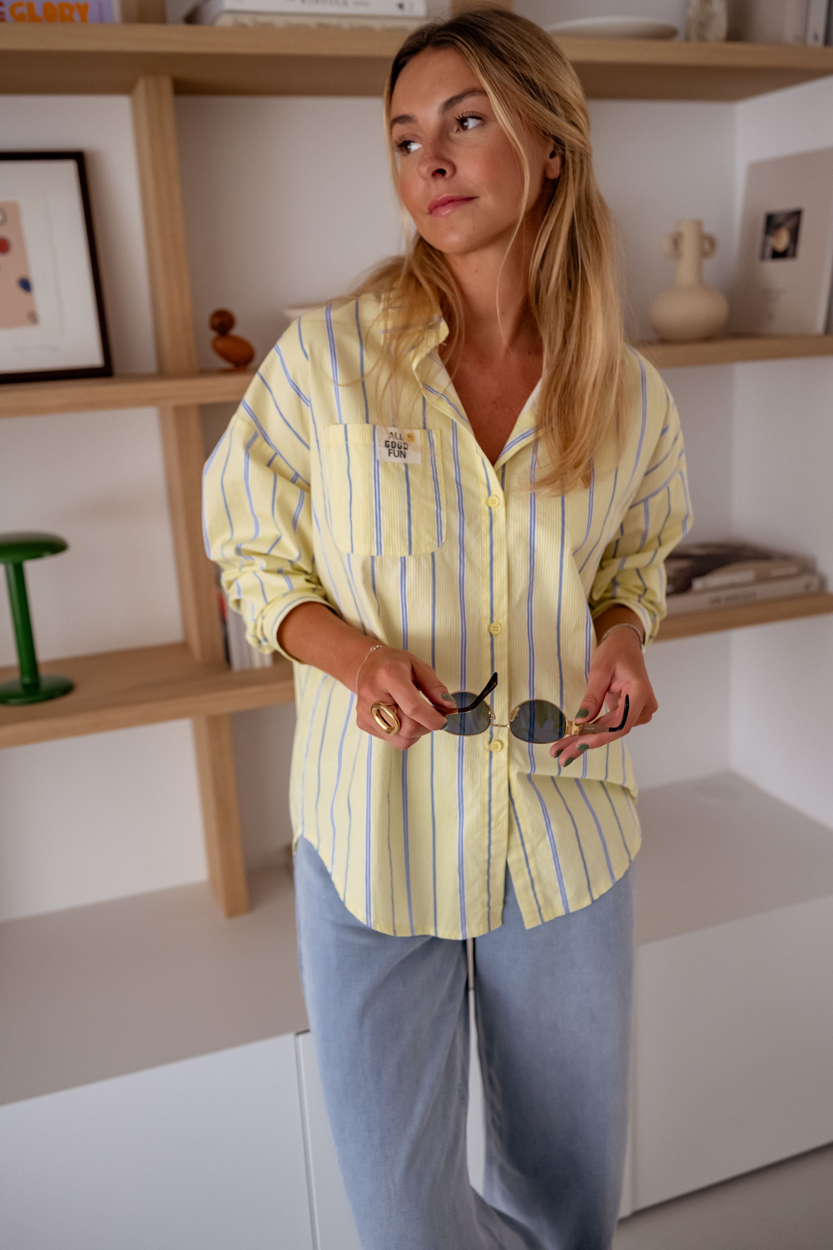 Yellow Striped Long Shirt