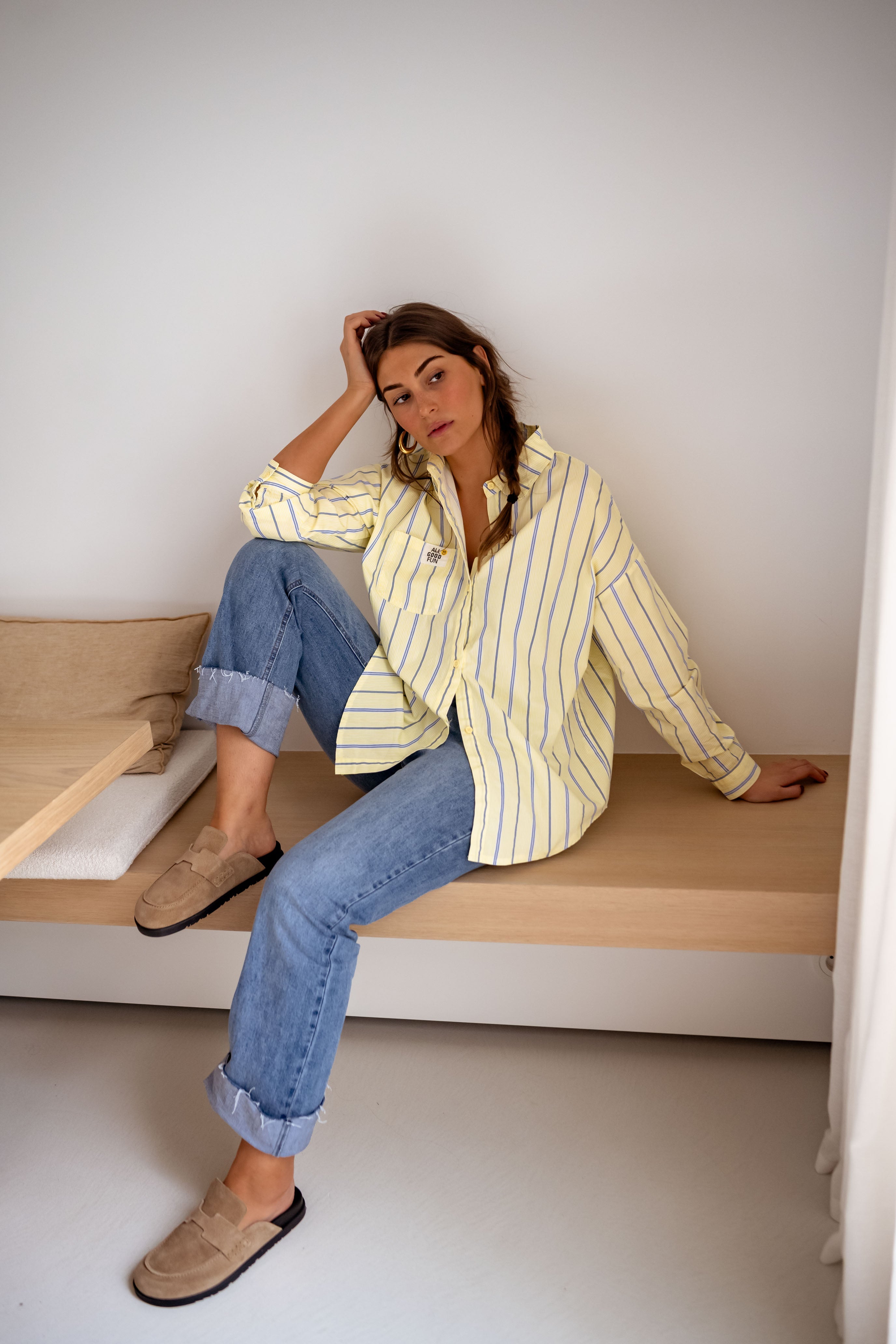 Yellow Striped Long Shirt
