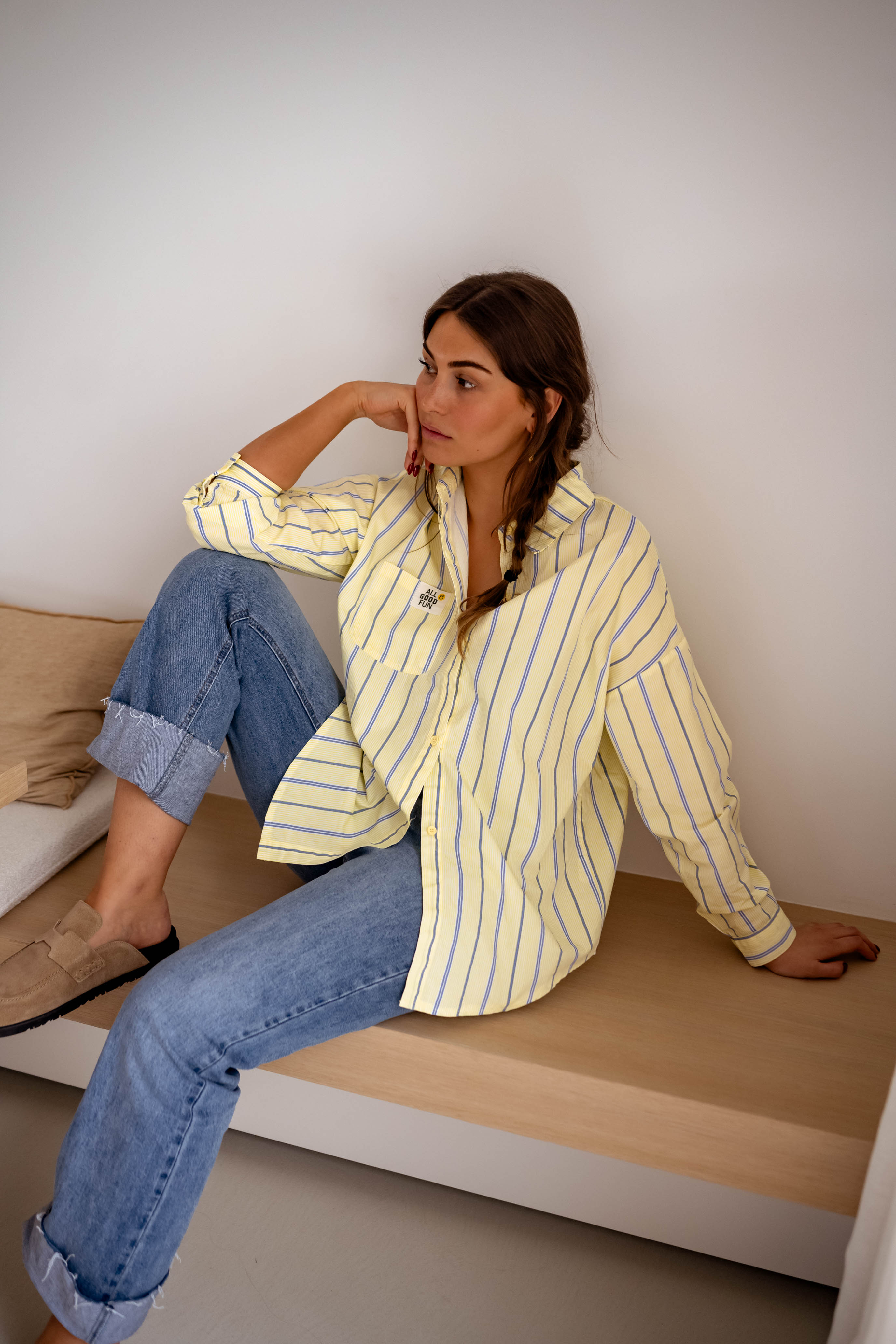 Yellow Striped Long Shirt