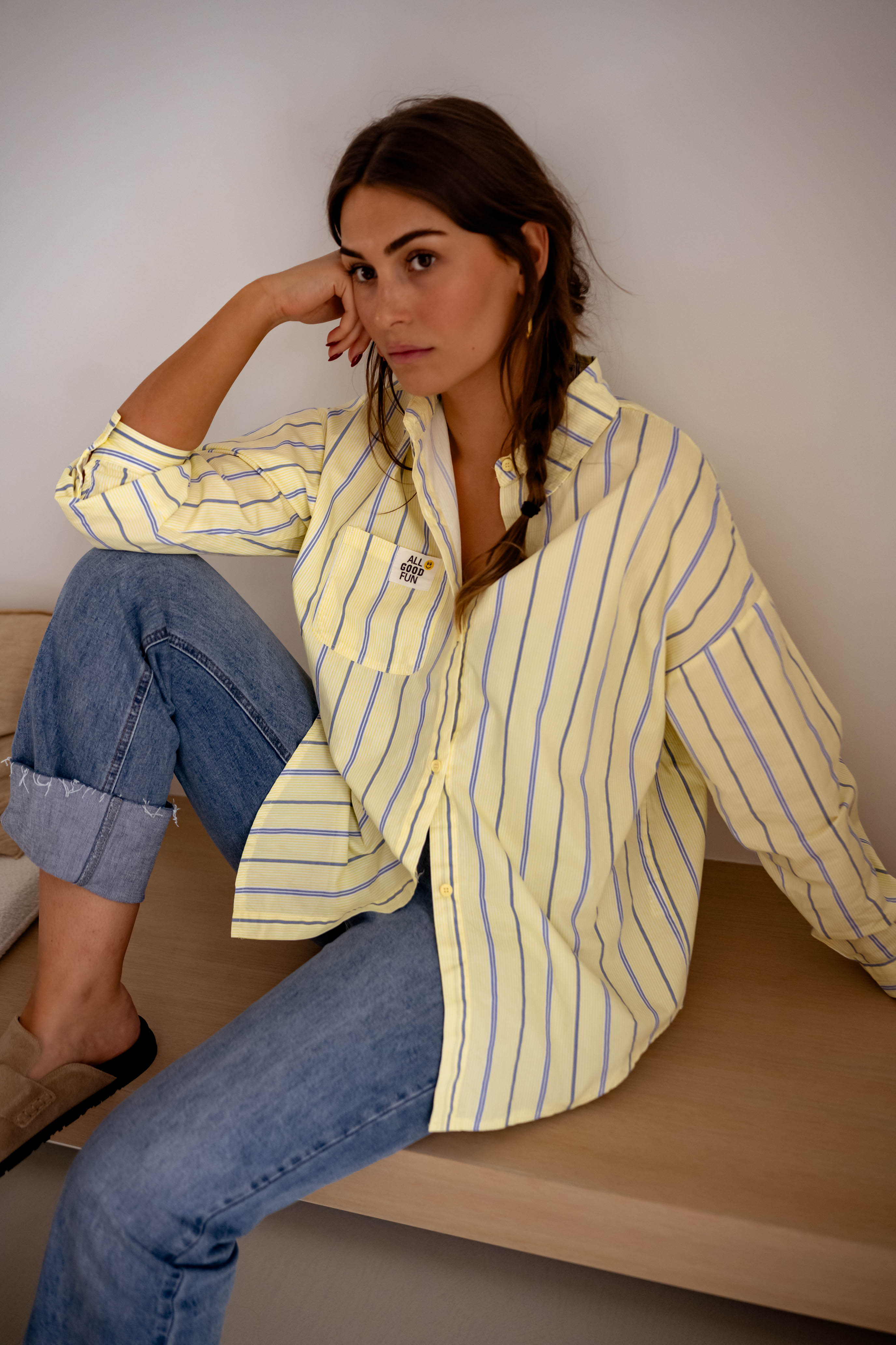 Yellow Striped Long Shirt
