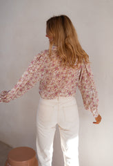 Delicate Pink Floral Button Down Shirt