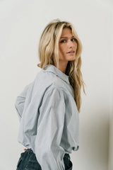 Rayna Striped Collared Top in Blue