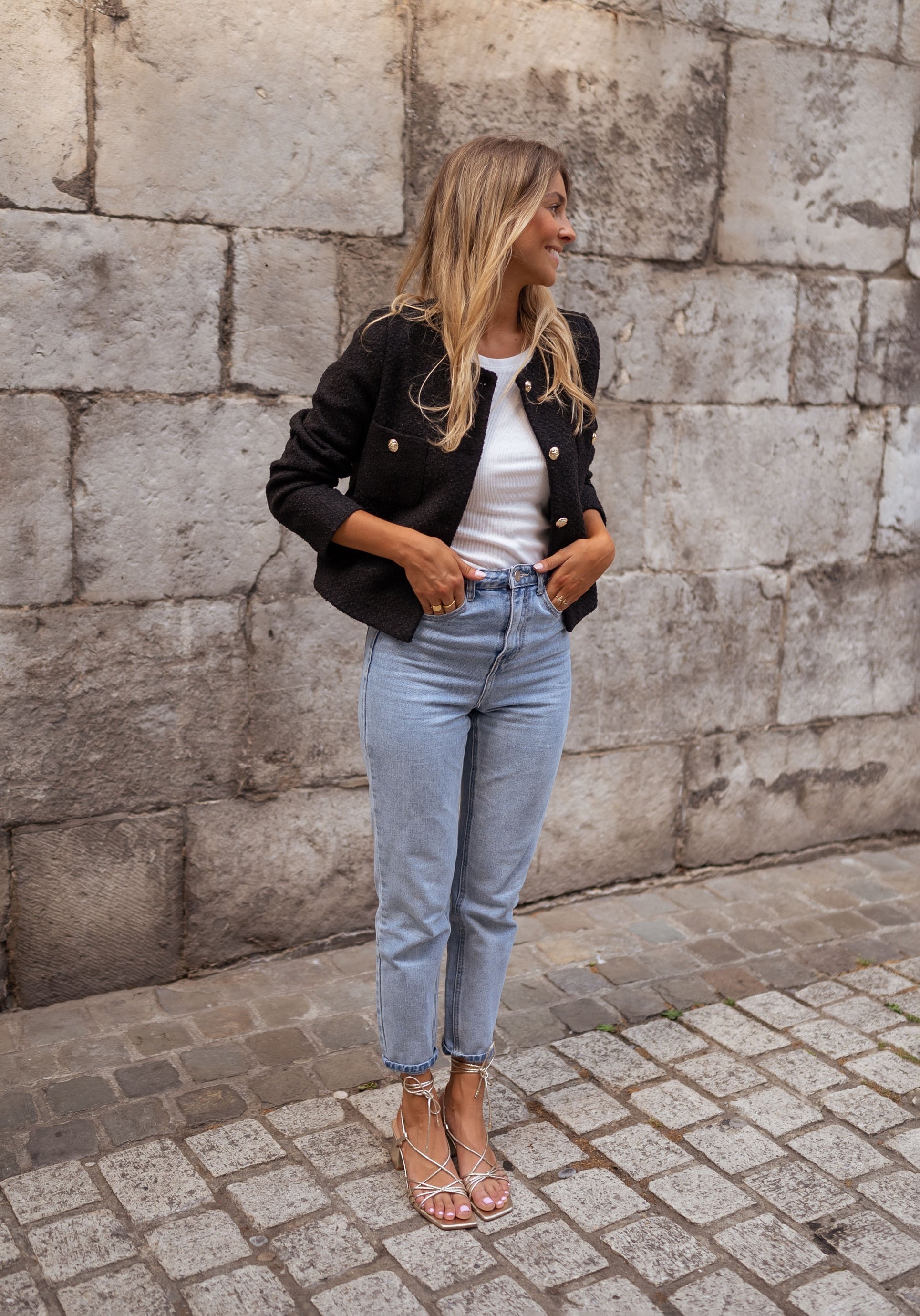 Black Thermal Buttoned Jacket