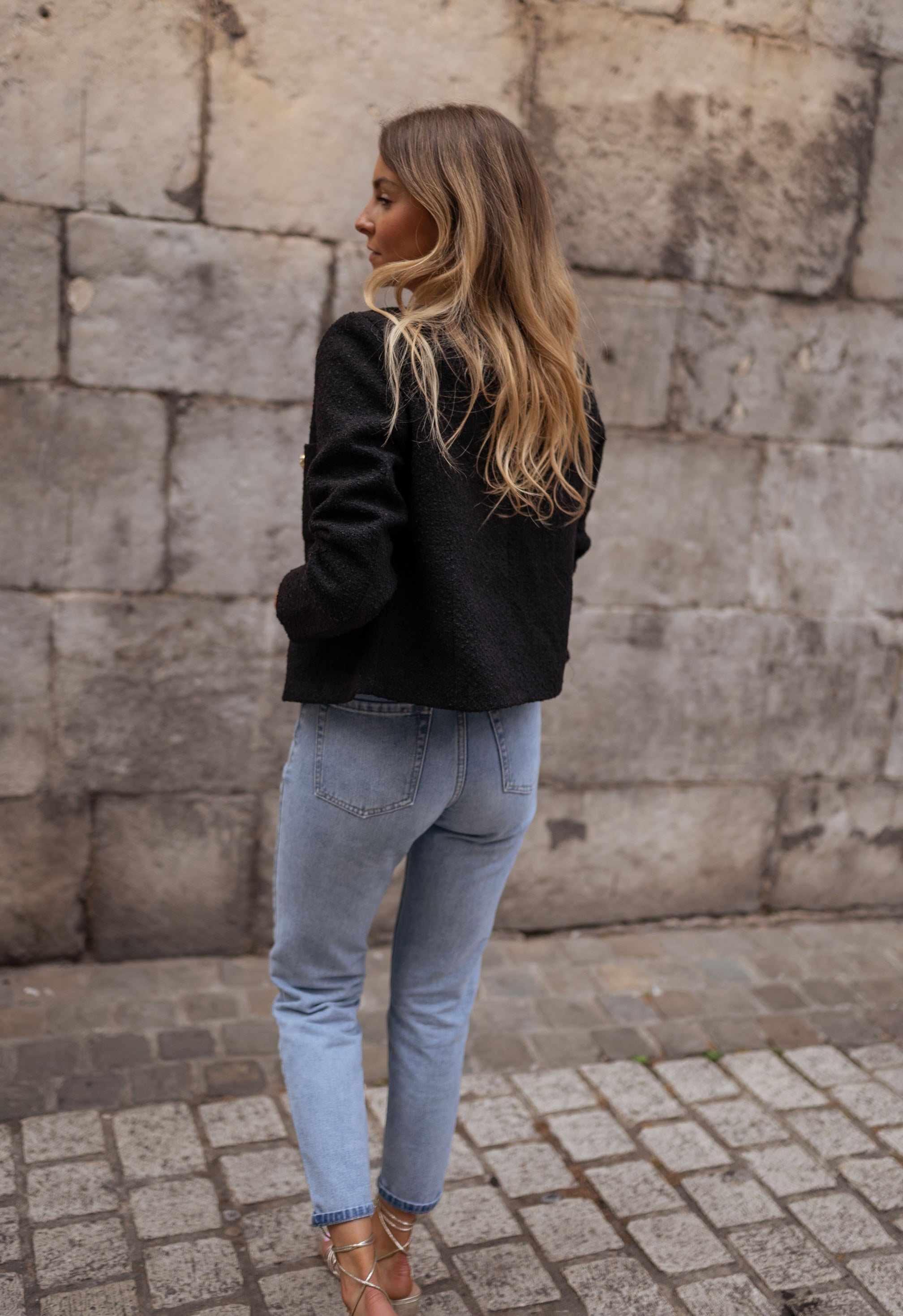 Black Thermal Buttoned Jacket