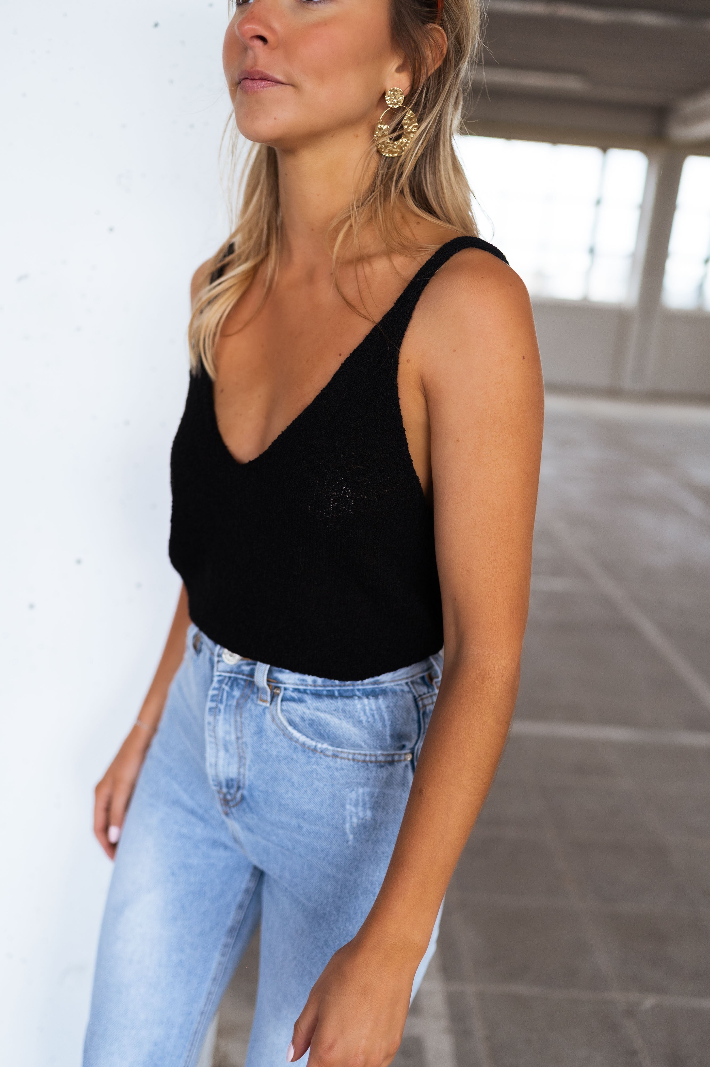 White Knit Tank Top