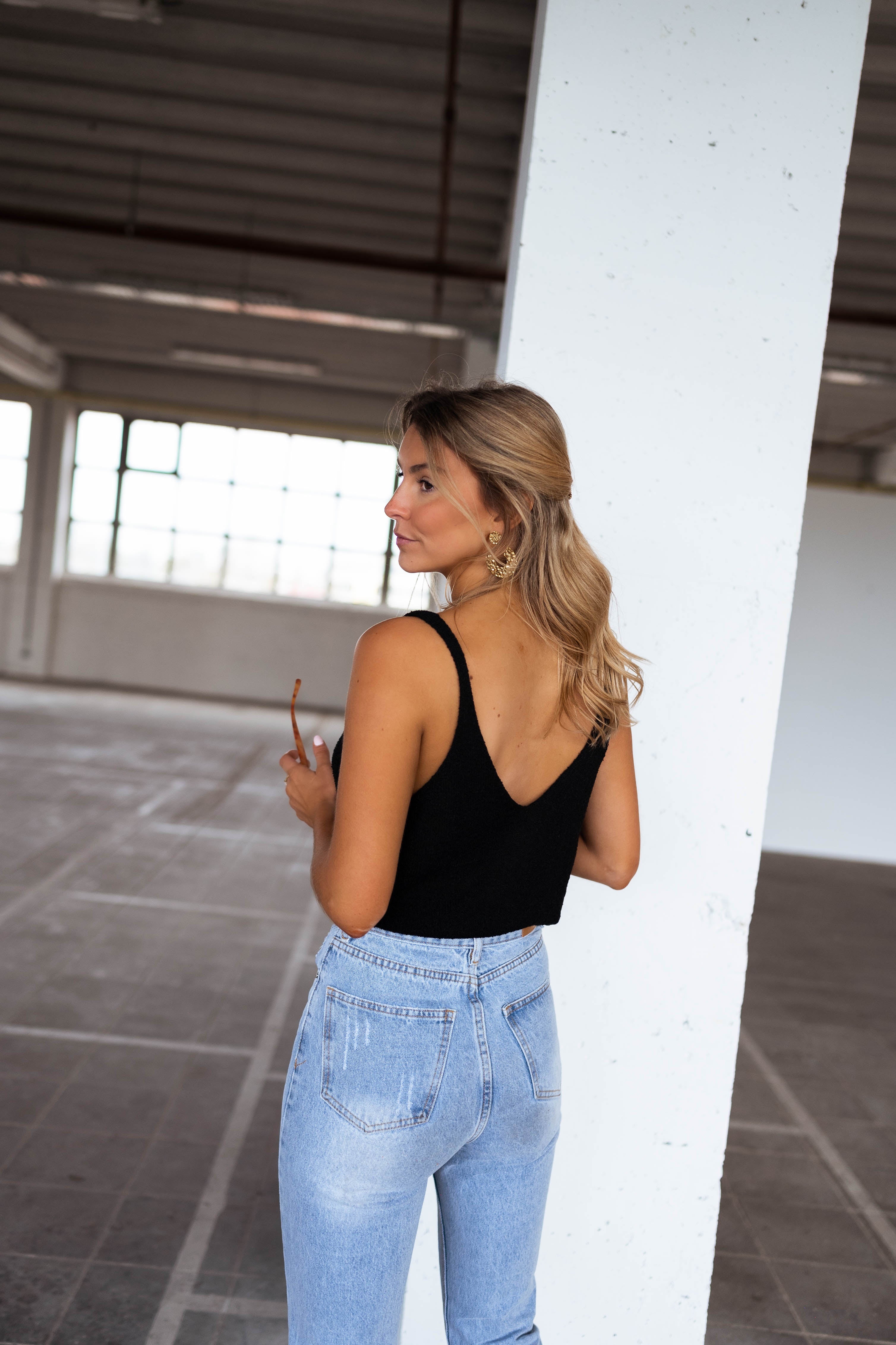 White Knit Tank Top