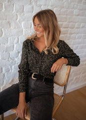 Black and Green Patterned Shirt