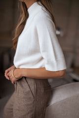 Soft Knit Short Sleeves Sweater