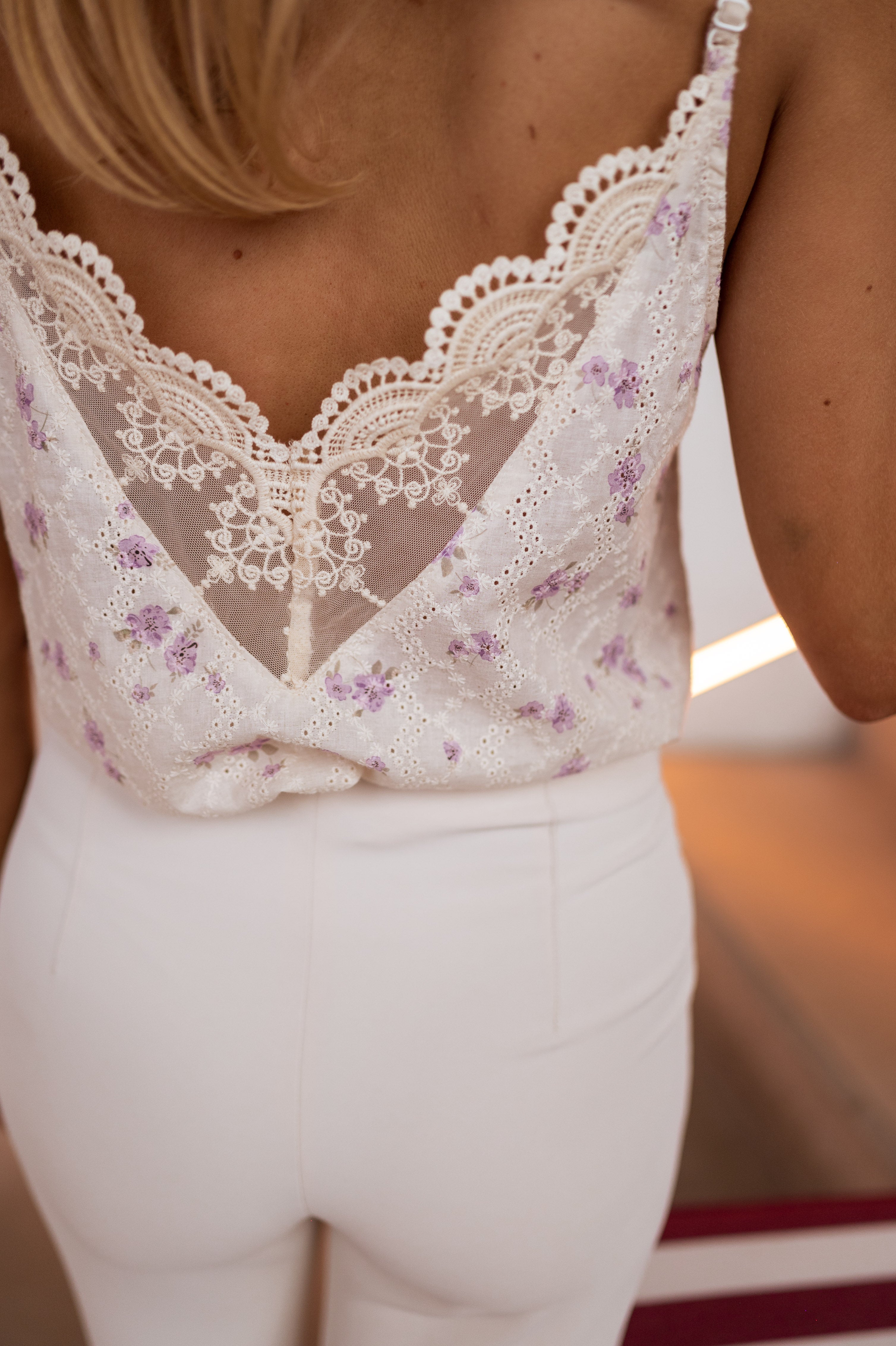 Purple Floral Tank Top