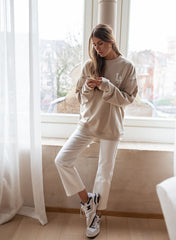 White Denim Cropped Jeans