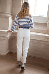White Denim Cropped Jeans