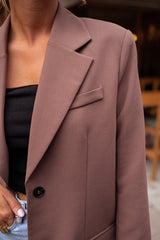 Chocolate Notched Lapel Blazer