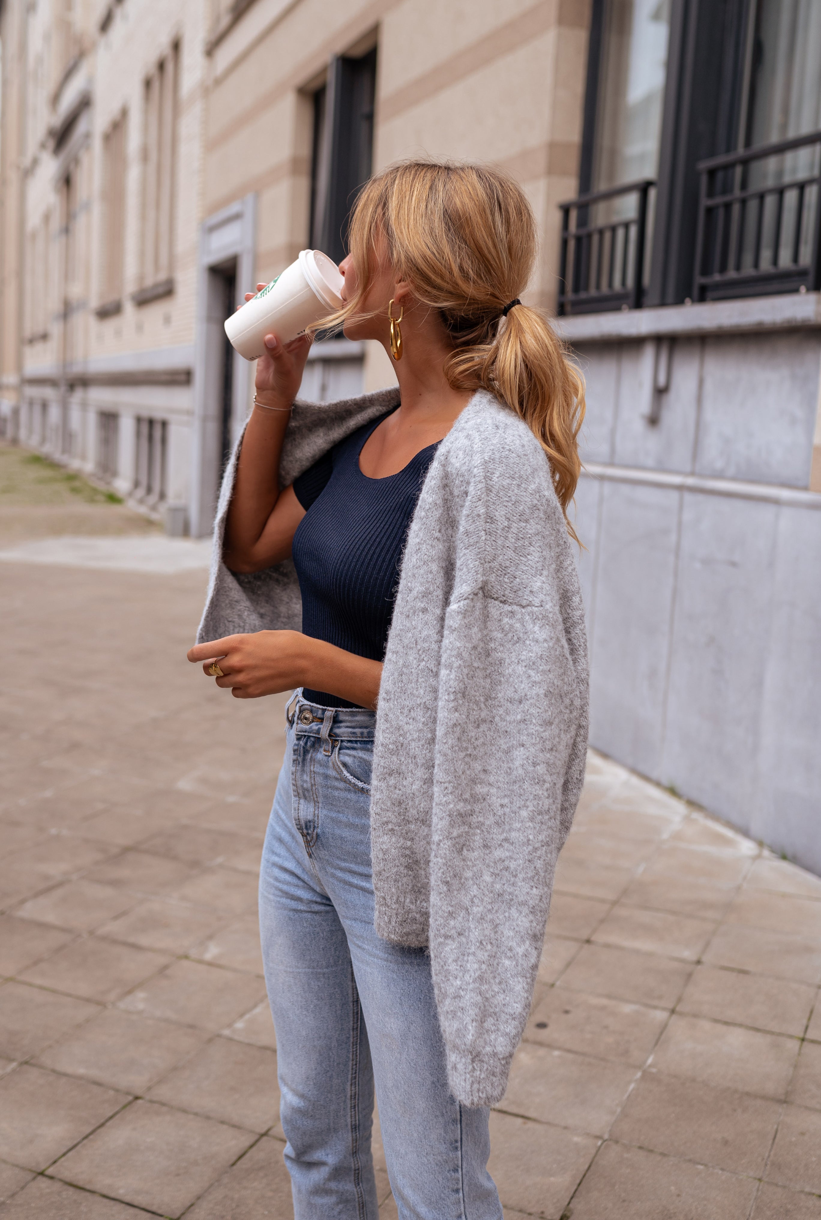 Navy Blue Knit Top