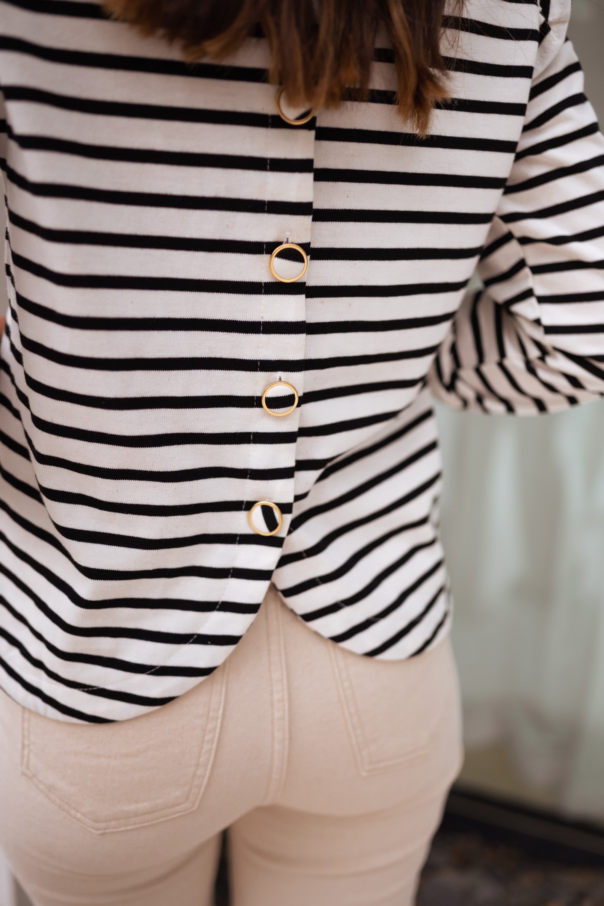 White Striped Knit Sweater