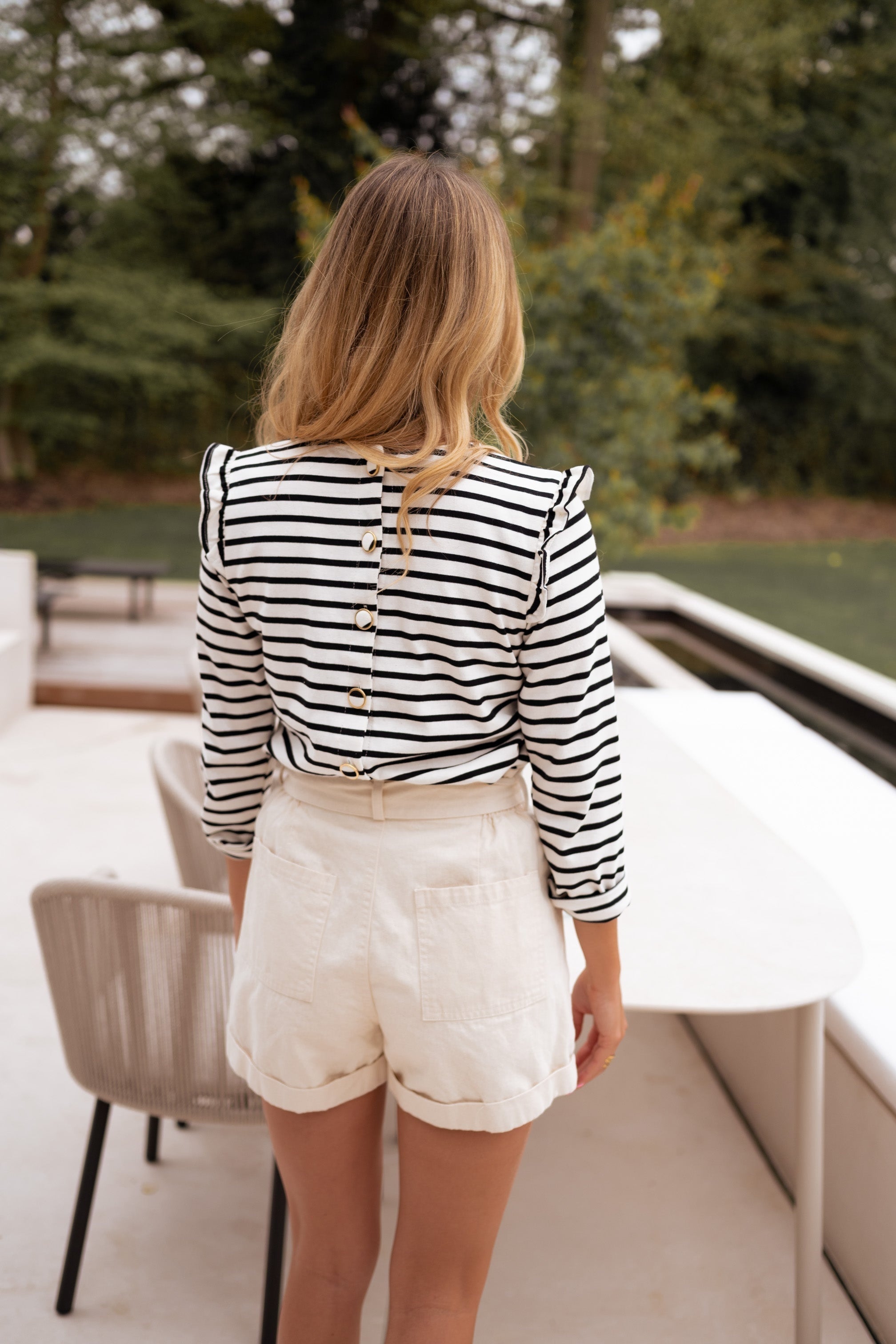 White Striped Knit Sweater