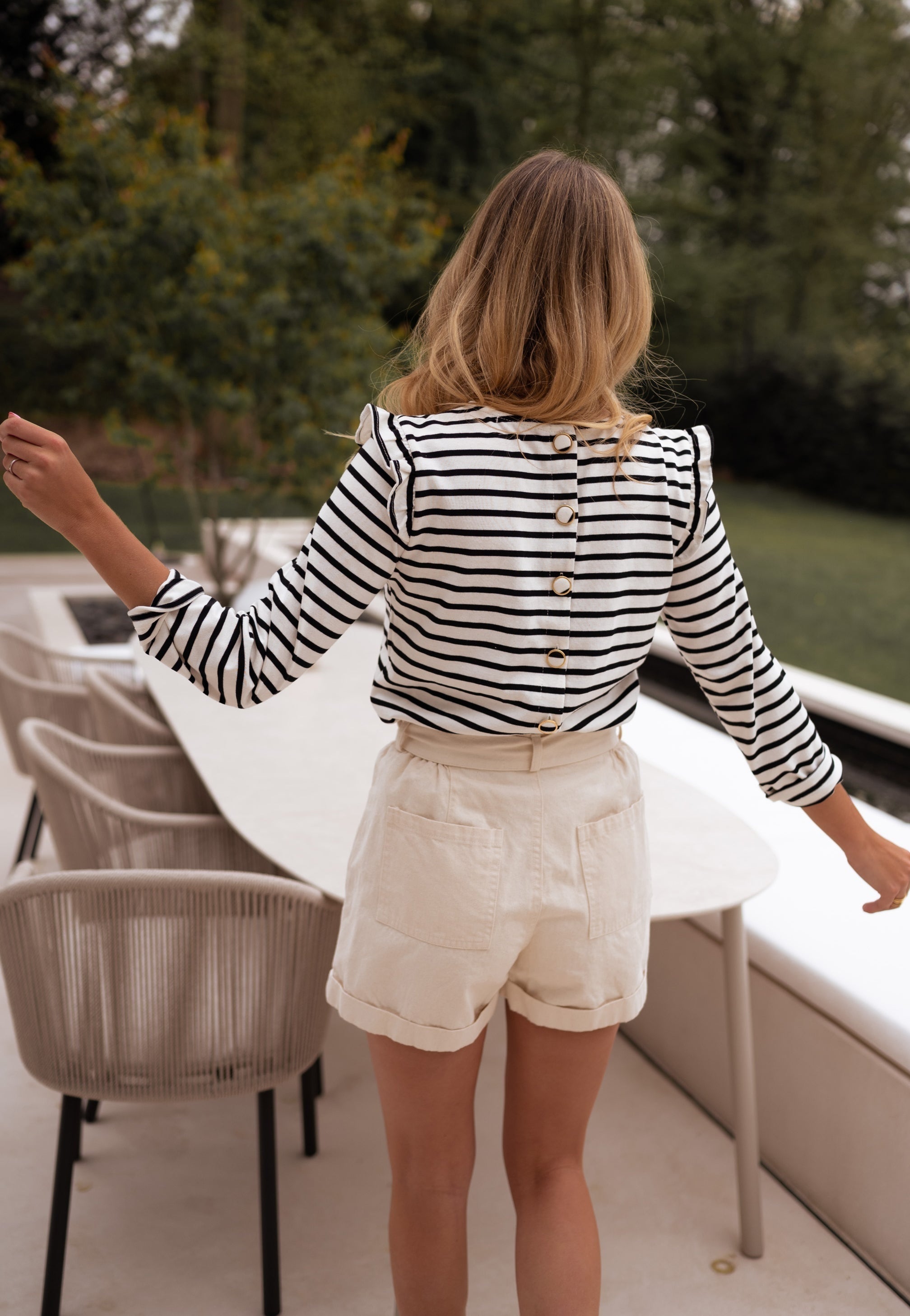 White Striped Knit Sweater