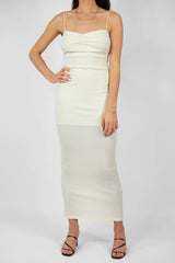 Beige Bodycon Midi Dress