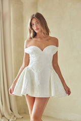 White Off Shoulder Mini Dress