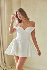 White Off Shoulder Mini Dress