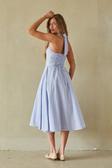 Chic Gingham Print Midi Dress