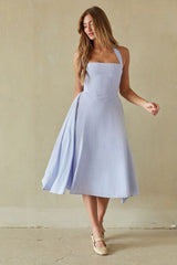 Chic Gingham Print Midi Dress