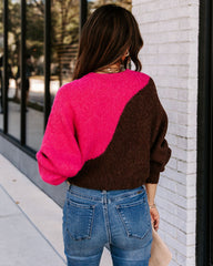 Copa Colorblock Knit Sweater - Fuchsia Cocoa - FINAL SALE