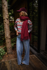 Burgundy Soft Cashmare Long Scarf