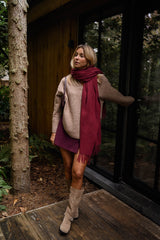 Burgundy Soft Cashmare Long Scarf