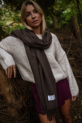 Brown Soft Cashmere Long Scarf