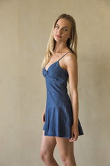 Sweet Blue Denim Mini Dress