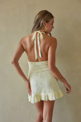 Delicate Lace Halter Mini Dress