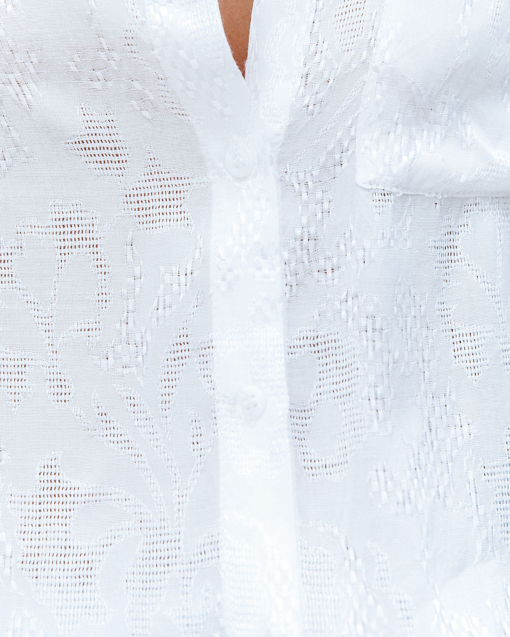 Farzana Textured Button Down Blouse - White