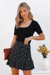 Filipa Floral Mini Skirt - Black