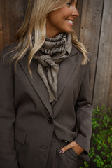 Khaki Paisley Print Scarf