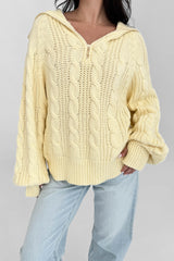 Butter Yellow Cable Knit Sweater