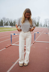 Beige Solid Denim Jeans