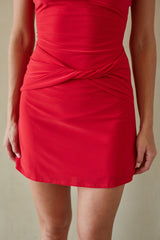Chic Twist Front Mini Dress
