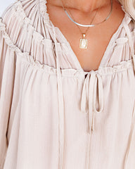 Majestic Ruffle Tie Blouse