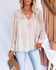 Majestic Ruffle Tie Blouse