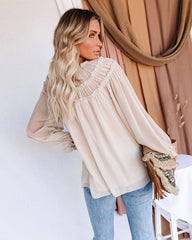 Majestic Ruffle Tie Blouse