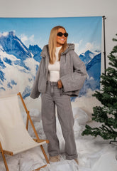 Heather Grey Hooded Coat