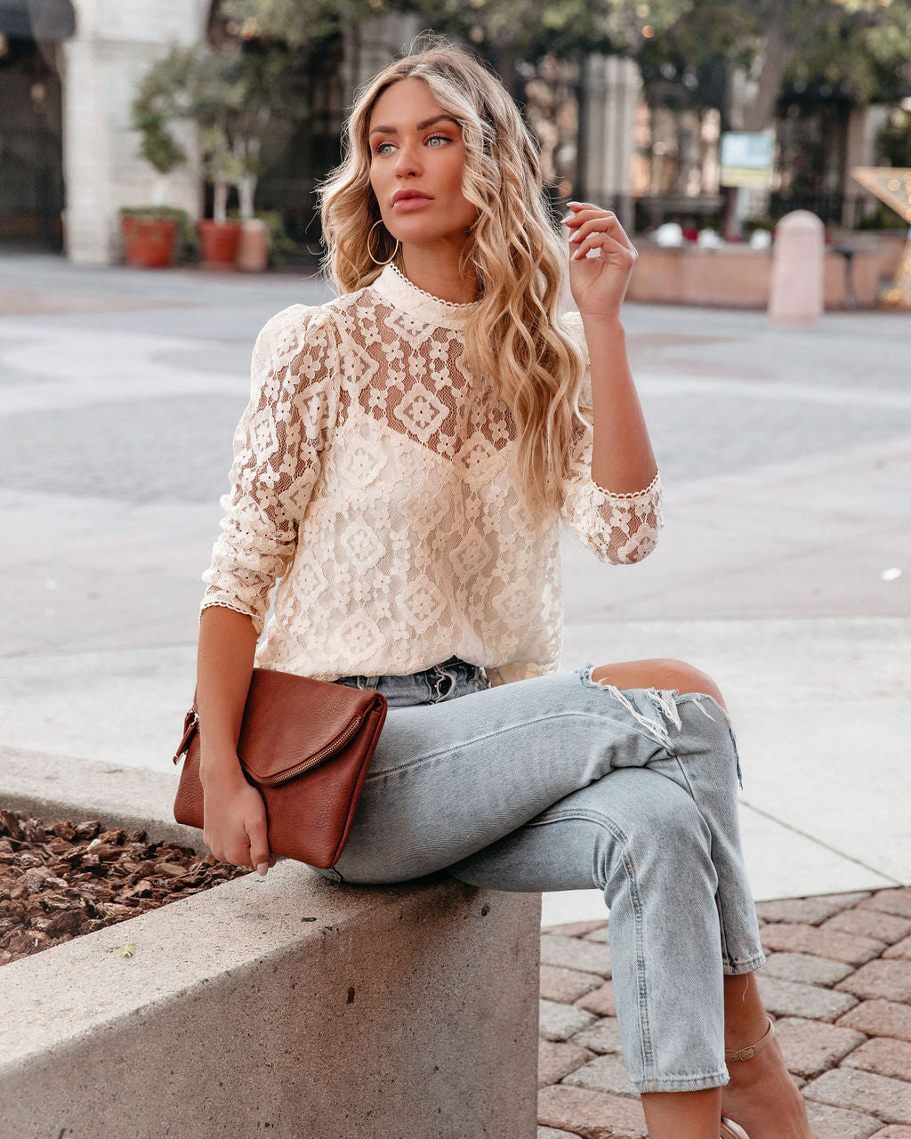 Meridian Lace Blouse - Cream