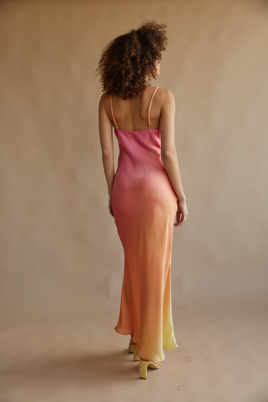 Butter Blue Satin Maxi Dress