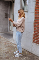 Beige Fuzzy Knit Cardigan