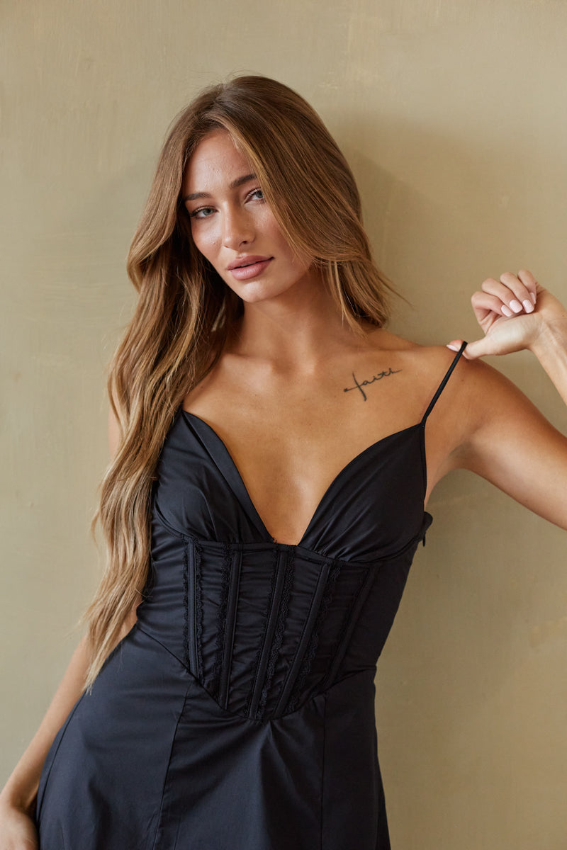 White Corset Lace-Up Mini Dress